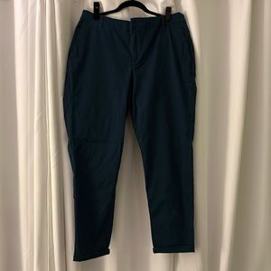 Ankle length soft blue pants. So comfortable!